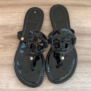 Tory Burch Miller sandals black patent leather size 7.5
